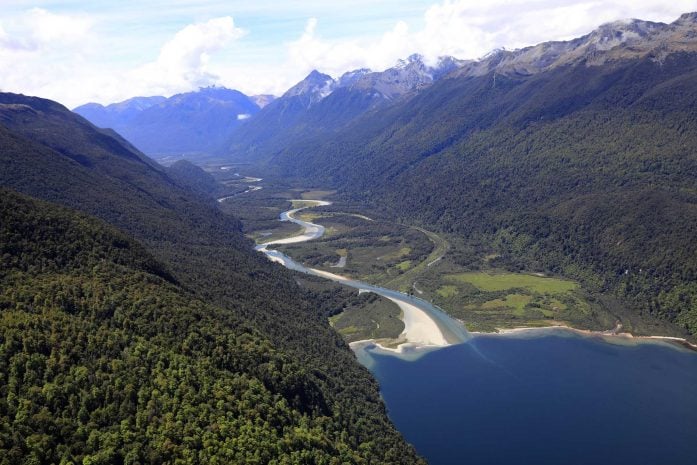 Aerial view of New Zealand Pike River