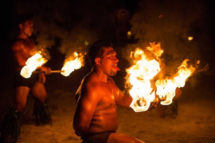 A Tahitian dance with fire